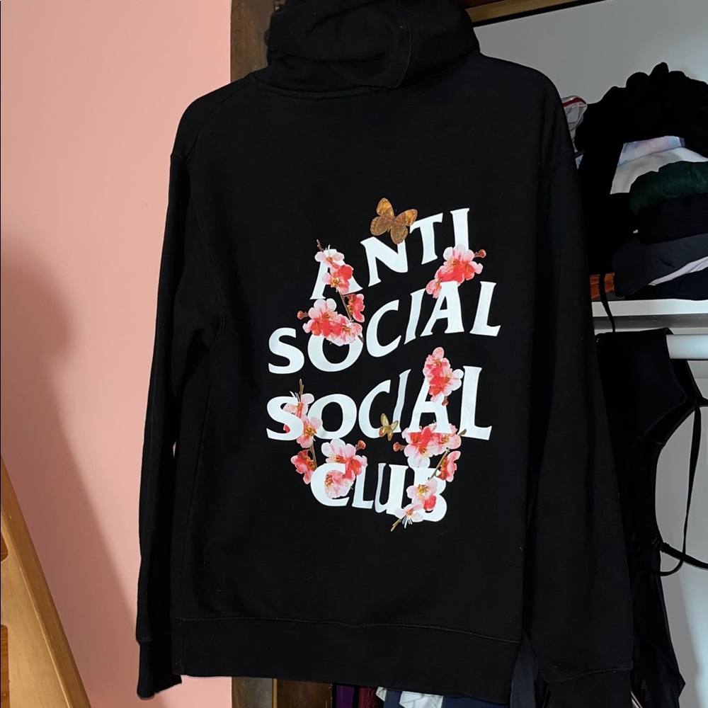 Anti Social Social Club Cherry Blossom and Butterfly Hoodie Size S